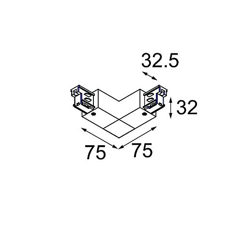 Track 230V Surface Connection 90°